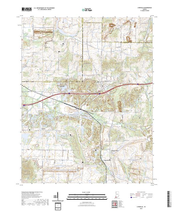 Lynnville, IN — USGS 7.5-minute topo (2023)