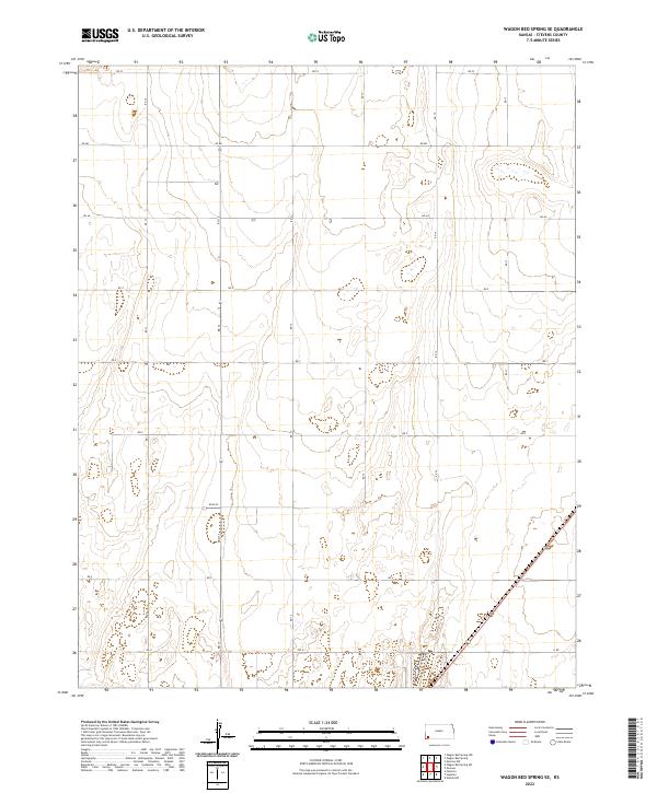 Wagon Bed Spring SE, KS — USGS 7.5-minute topo (2022)