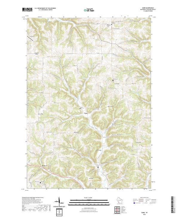 Sabin, WI — USGS 7.5-minute topo (2022)