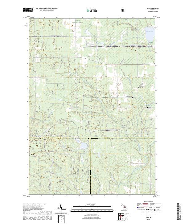 Axin, MI — USGS 7.5-minute topo (2023)