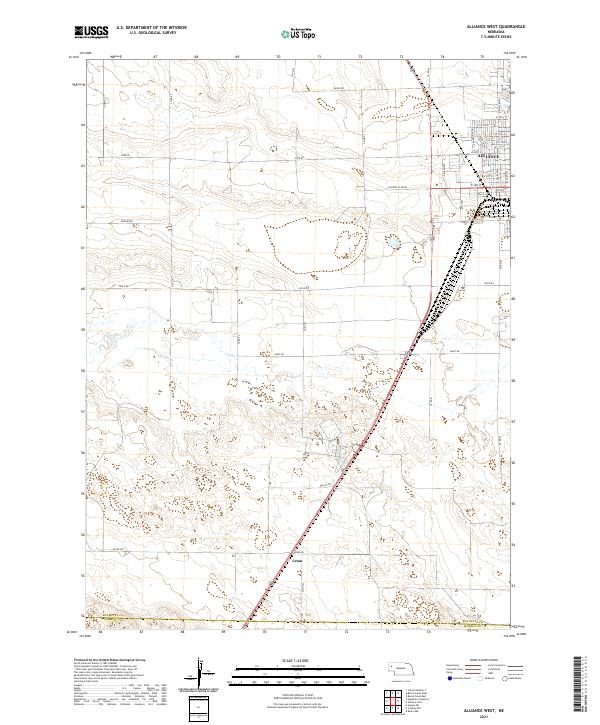 Alliance West, NE — USGS 7.5-minute topo (2021)