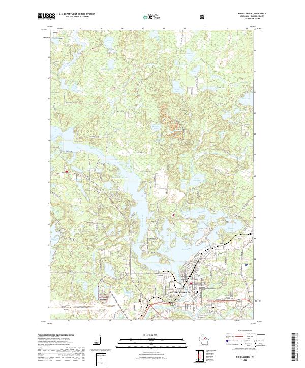 Rhinelander, WI — USGS 7.5-minute topo (2022)