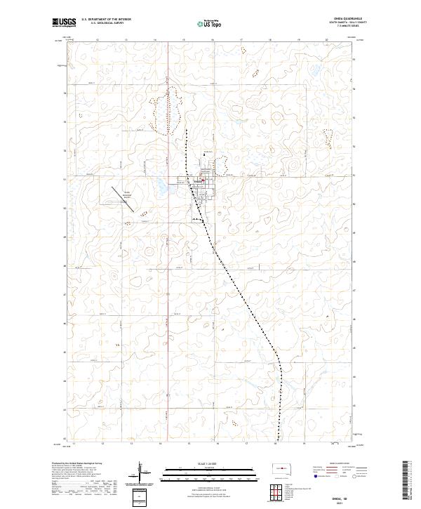 Onida, SD — USGS 7.5-minute topo (2021)