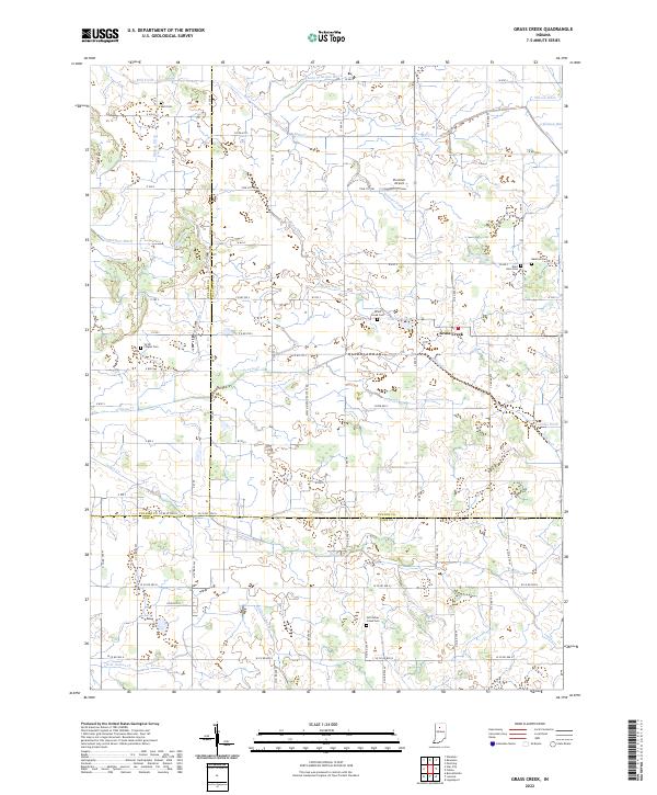 Grass Creek, IN — USGS 7.5-minute topo (2022)
