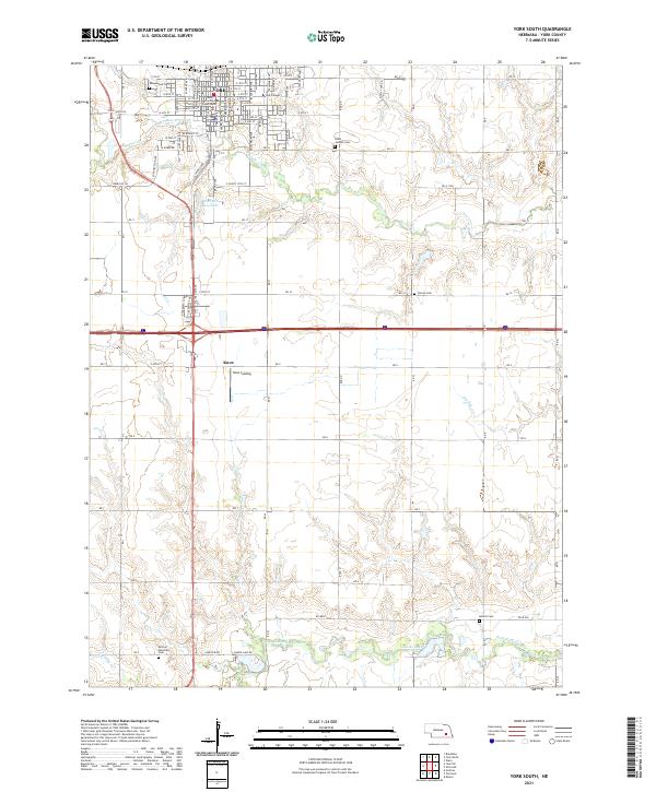 York South, NE — USGS 7.5-minute topo (2021)