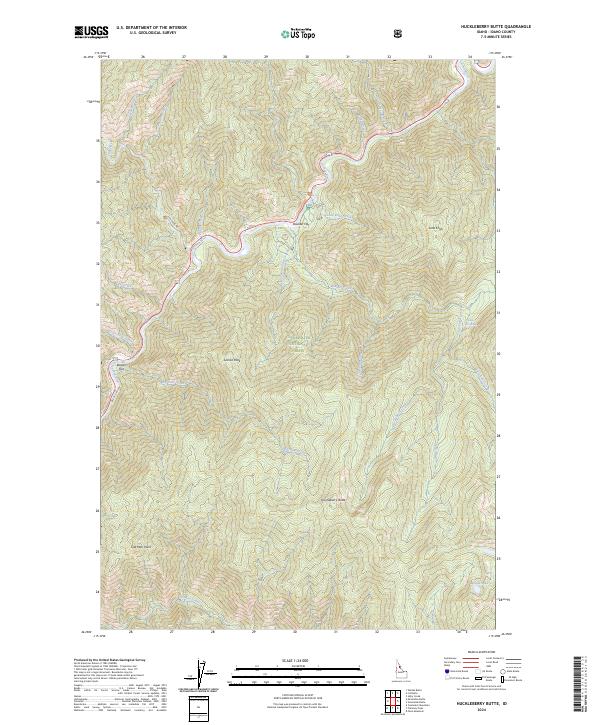 Huckleberry Butte, ID — USGS 7.5-minute topo (2024)