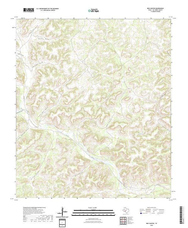 Bee Canyon, TX — USGS 7.5-minute topo (2022)