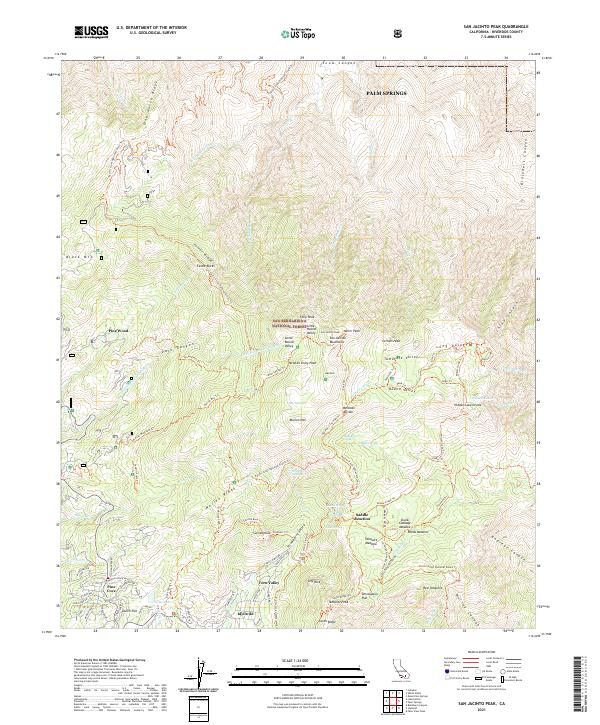 San Jacinto Peak, CA — USGS 7.5-minute topo (2021)