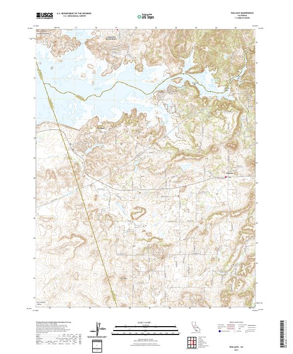 Wallace, CA — USGS 7.5-minute topo (2021)