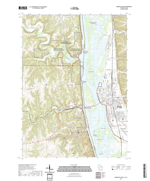 Prairie du Chien, WI-IA — USGS 7.5-minute topo (2022)