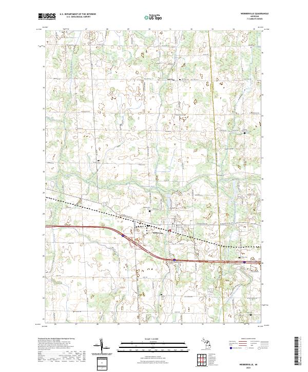 Webberville, MI — USGS 7.5-minute topo (2023)