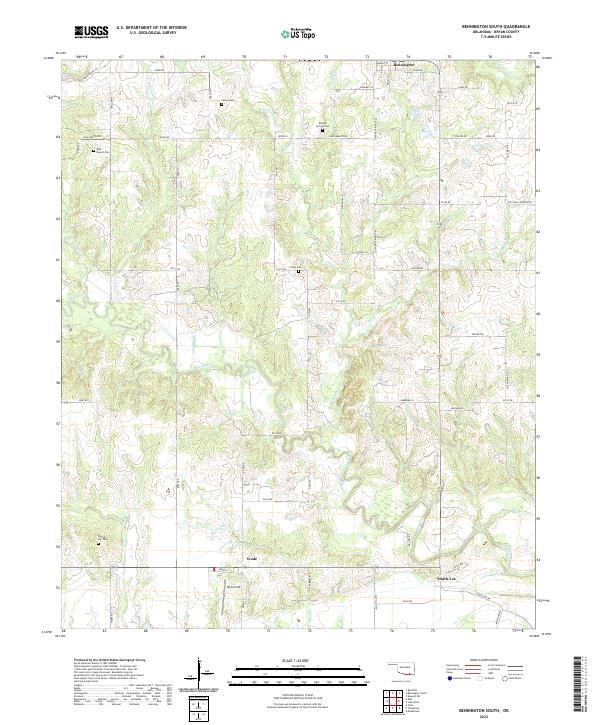 Bennington South, OK — USGS 7.5-minute topo (2022)