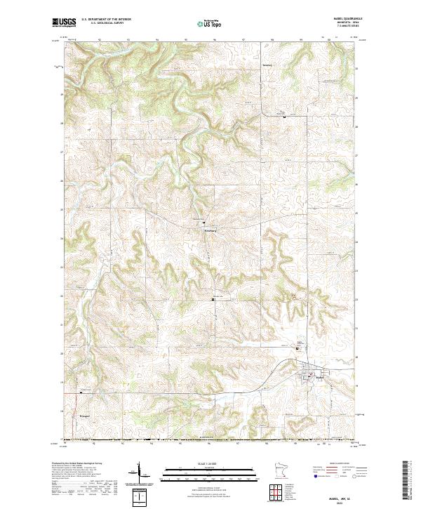 Mabel, MN-IA — USGS 7.5-minute topo (2022)