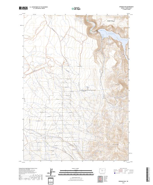 Bowman Dam, OR — USGS 7.5-minute topo (2024)