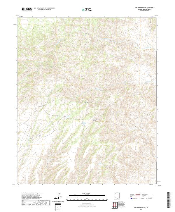 Willow Mountain, AZ — USGS 7.5-minute topo (2021)