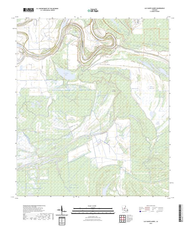 Lac Sainte Agnes, LA — USGS 7.5-minute topo (2024)