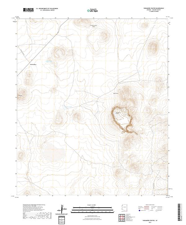 Paramore Crater, AZ — USGS 7.5-minute topo (2021)