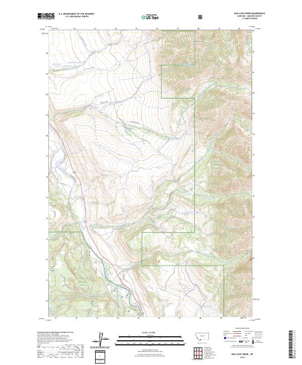 Bad Luck Creek, MT — USGS 7.5-minute topo (2024)