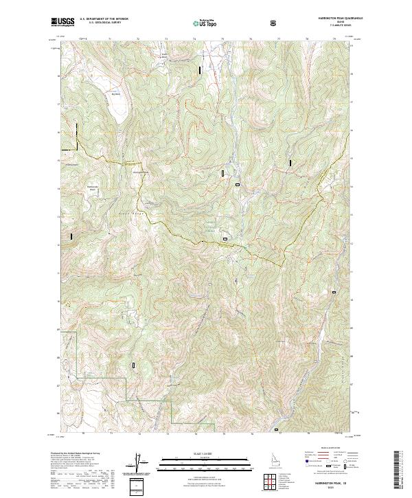 Harrington Peak, ID — USGS 7.5-minute topo (2023)