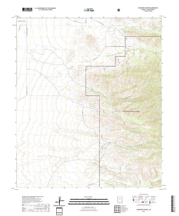 Stanford Canyon, AZ — USGS 7.5-minute topo (2021)