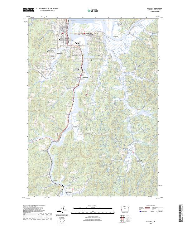Coos Bay, OR — USGS 7.5-minute topo (2023)
