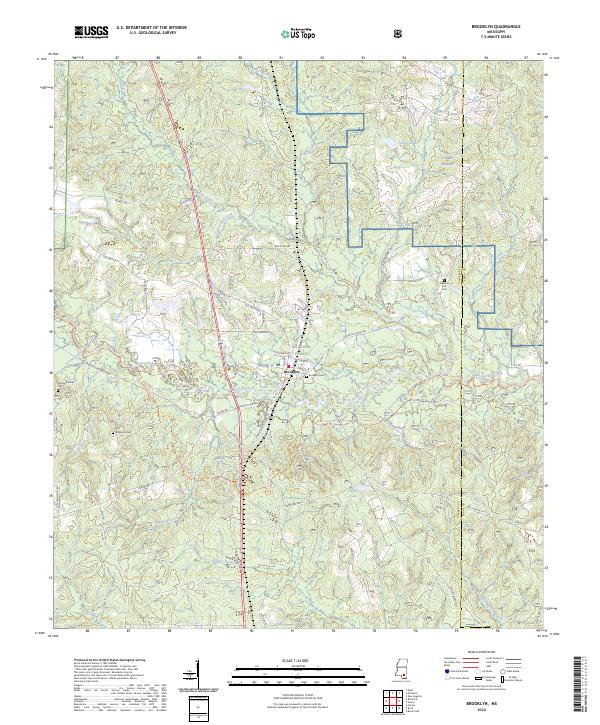 Brooklyn, MS — USGS 7.5-minute topo (2024)