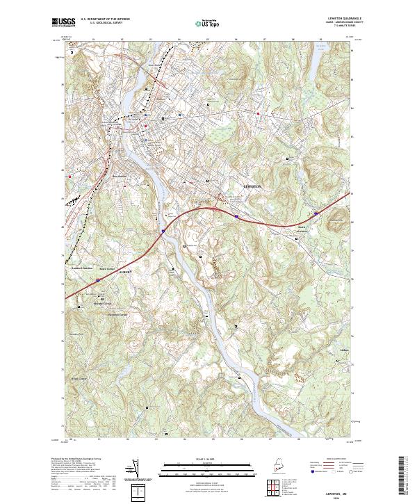 Lewiston, ME — USGS 7.5-minute topo (2024)