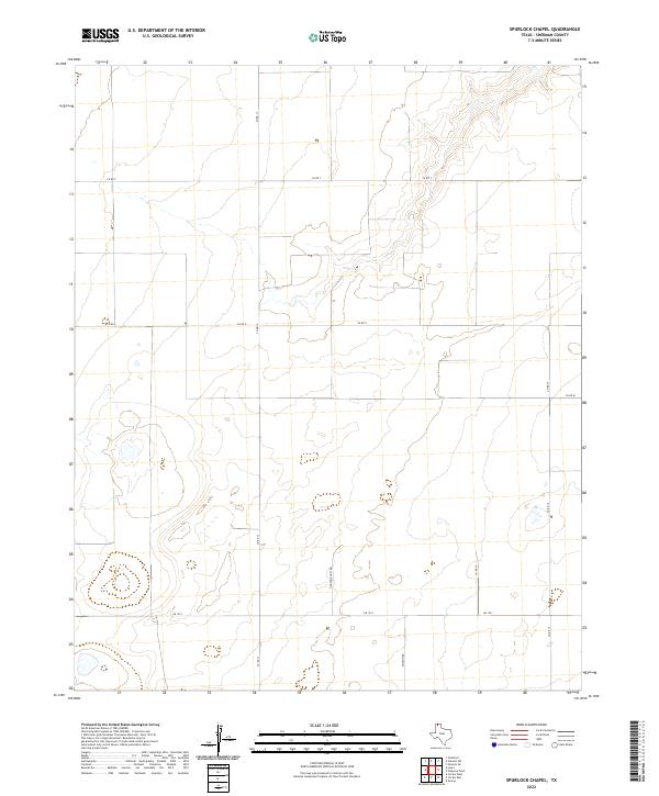 Spurlock Chapel, TX — USGS 7.5-minute topo (2022)