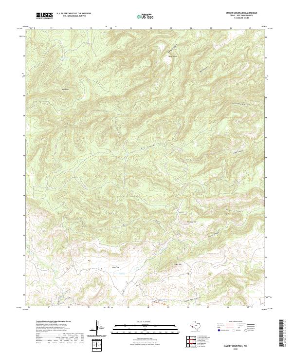 Casket Mountain, TX — USGS 7.5-minute topo (2022)