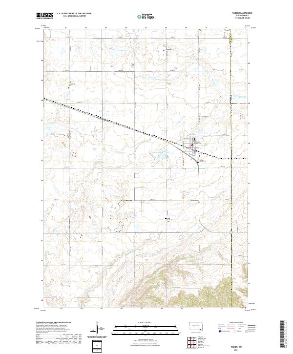 Tabor, SD — USGS 7.5-minute topo (2021)