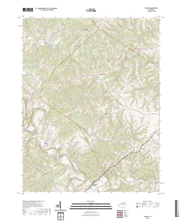 Cowan, KY — USGS 7.5-minute topo (2022)