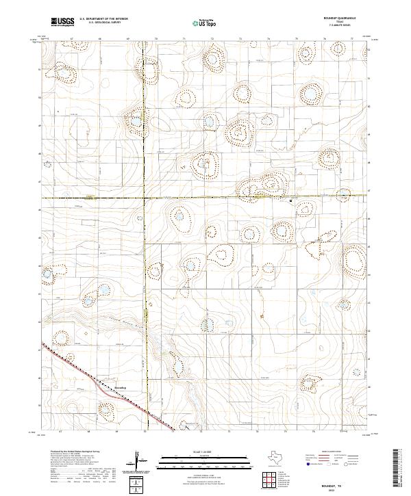 Roundup, TX — USGS 7.5-minute topo (2022)