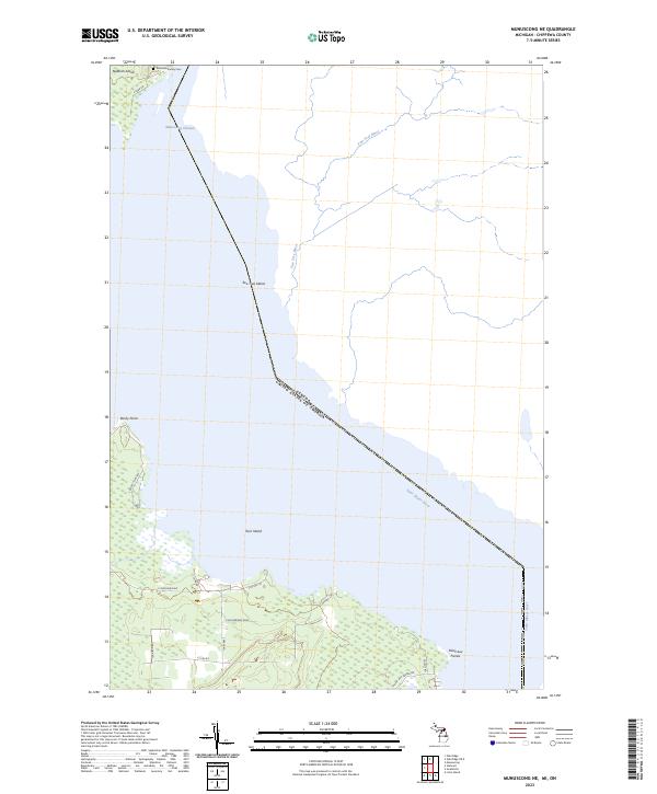 Munuscong NE, MI-ON — USGS 7.5-minute topo (2023)