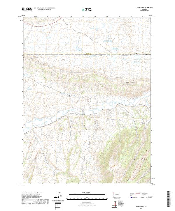 Divide Creek, CO — USGS 7.5-minute topo (2022)