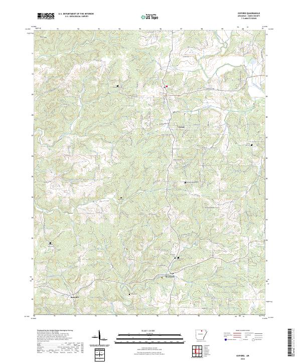 Oxford, AR — USGS 7.5-minute topo (2024)