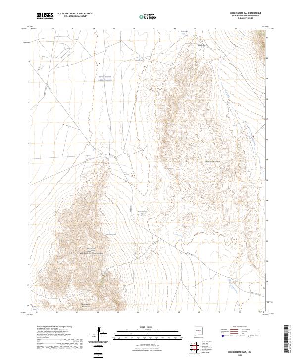 Mockingbird Gap, NM — USGS 7.5-minute topo (2023)