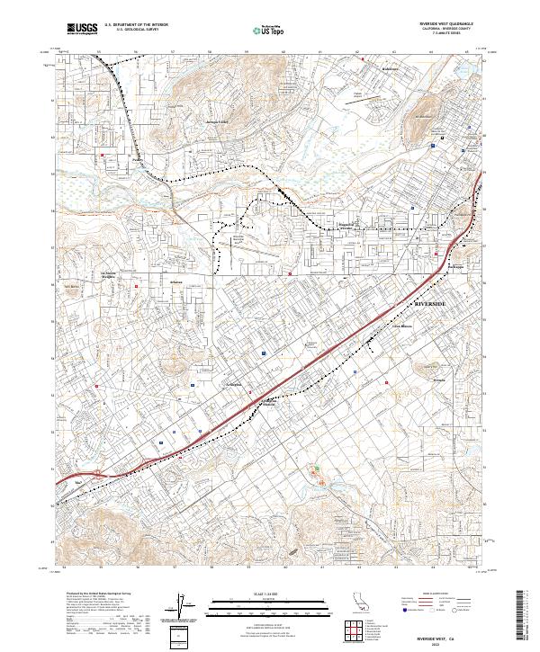 Riverside West, CA — USGS 7.5-minute topo (2022)