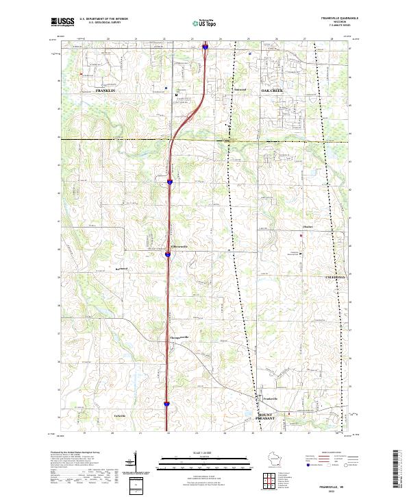 Franksville, WI — USGS 7.5-minute topo (2022)