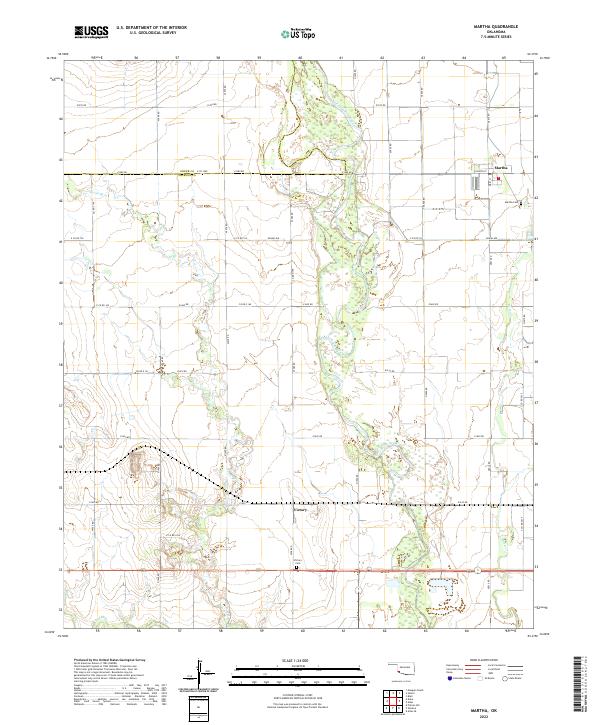 Martha, OK — USGS 7.5-minute topo (2022)