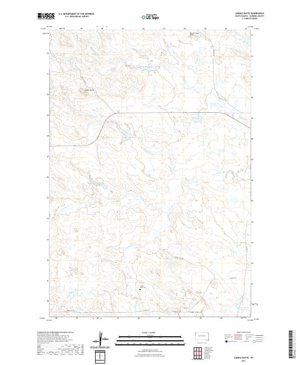 Saddle Butte, SD — USGS 7.5-minute topo (2021)