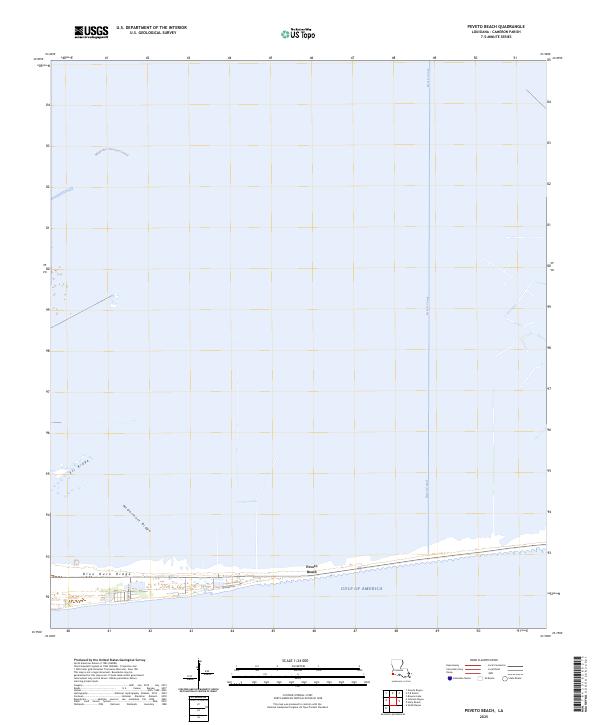 Peveto Beach, LA — USGS 7.5-minute topo (2025)