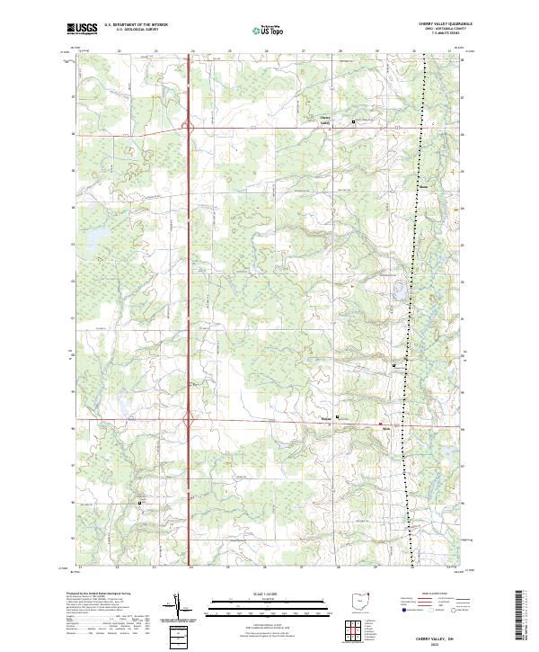 Cherry Valley, OH — USGS 7.5-minute topo (2023)