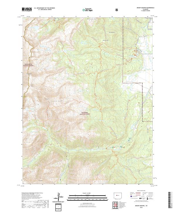 Mount Massive, CO — USGS 7.5-minute topo (2022)