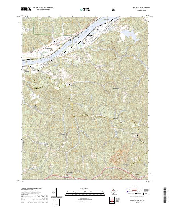 Willow Island, WV-OH — USGS 7.5-minute topo (2023)