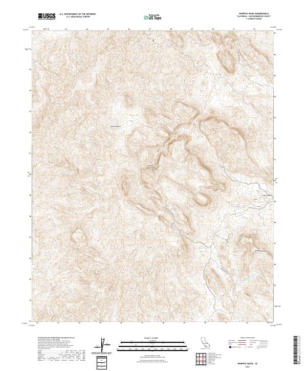 Whipple Wash, CA — USGS 7.5-minute topo (2021)