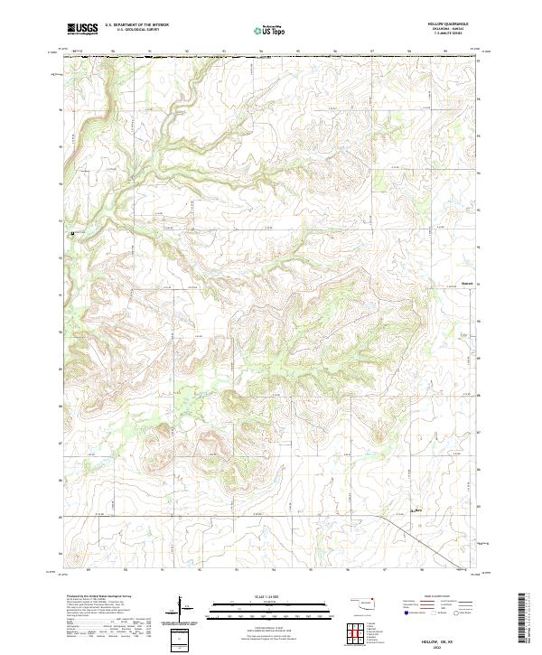 Hollow, OK-KS — USGS 7.5-minute topo (2022)