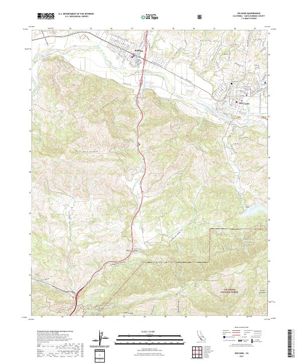 Solvang, CA — USGS 7.5-minute topo (2021)