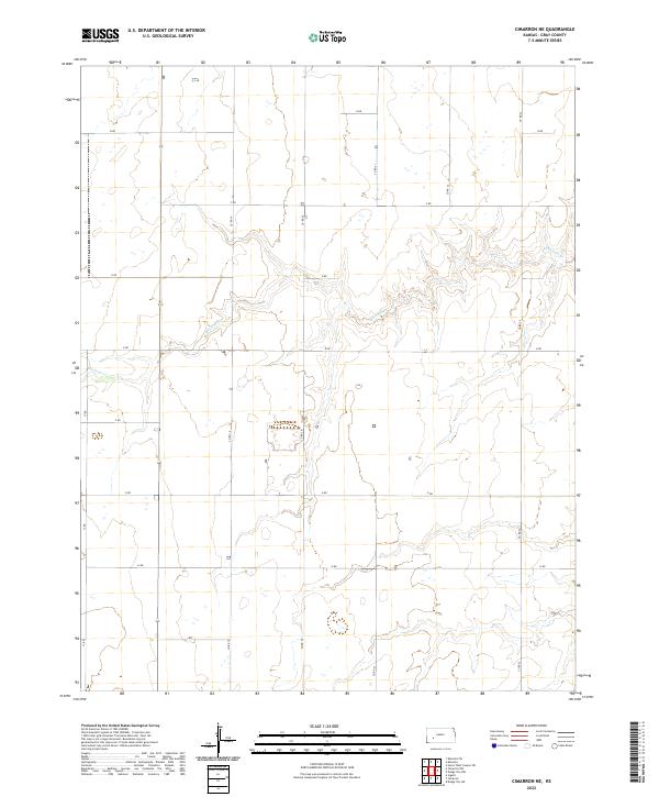Cimarron NE, KS — USGS 7.5-minute topo (2022)