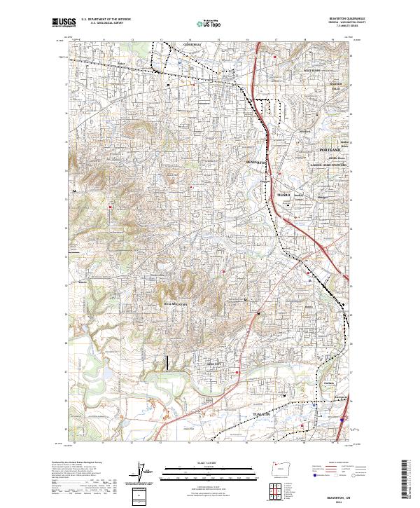 Beaverton, OR — USGS 7.5-minute topo (2024)