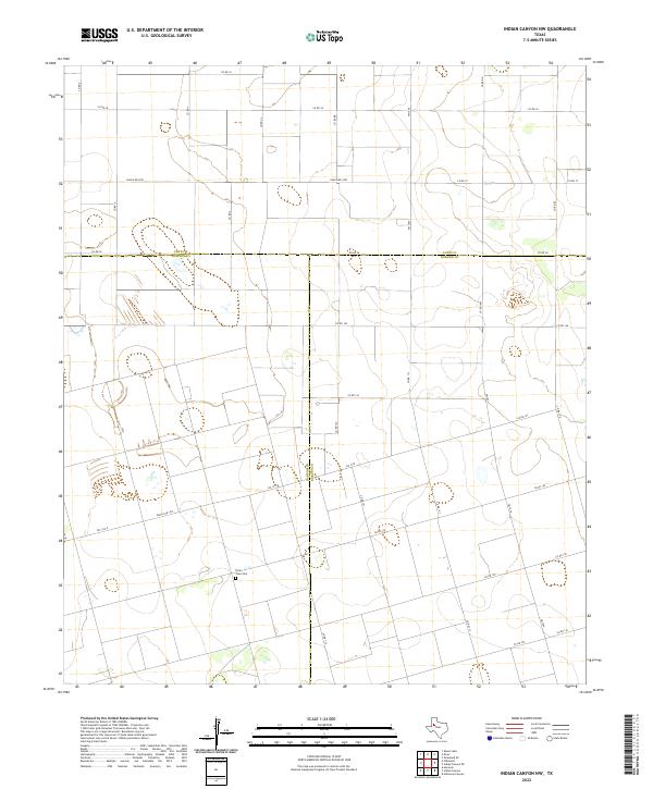 Indian Canyon NW, TX — USGS 7.5-minute topo (2022)